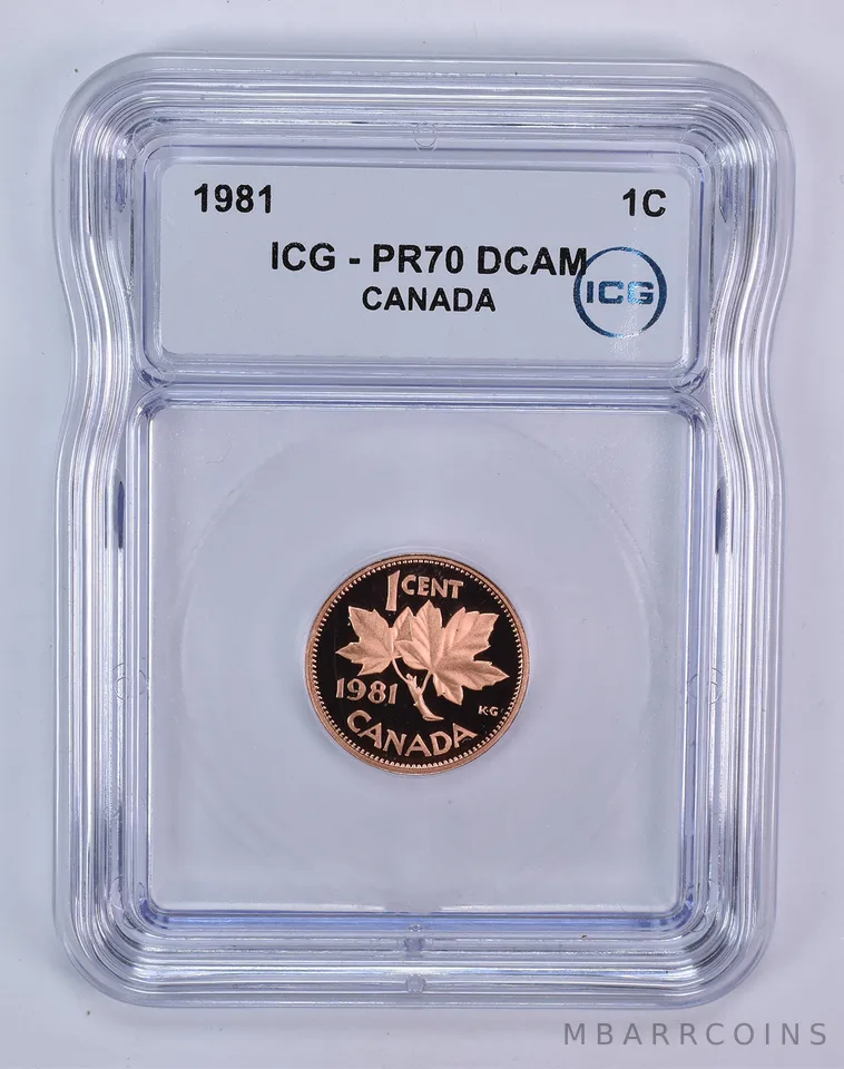 1981 Canada 1 Cent PR70 DCAM ICG