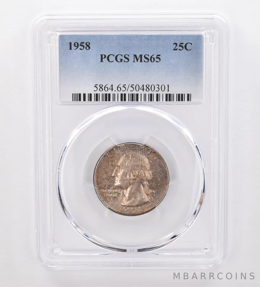 1958 Washington Quarter MS65 PCGS Beautiful Tone *0061