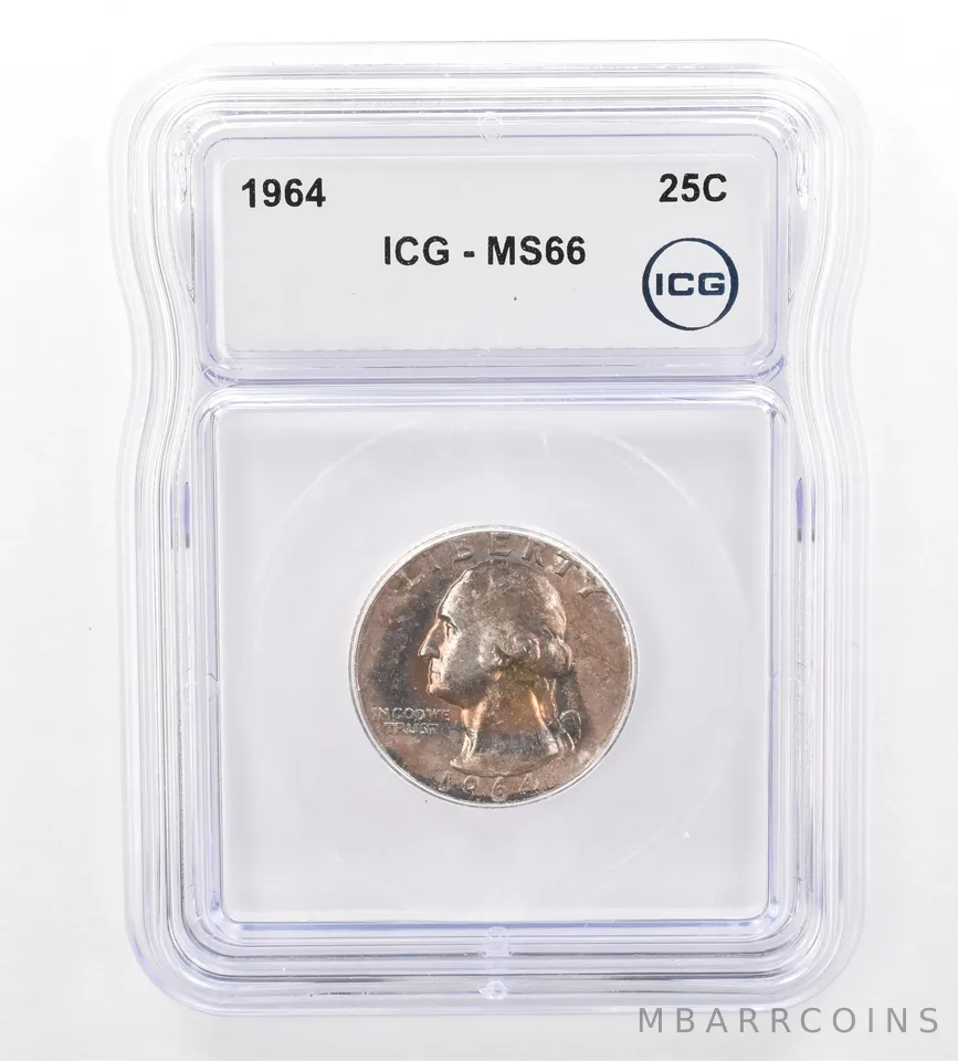 1964 Washington Quarter MS66 ICG Beautiful Tone *7344