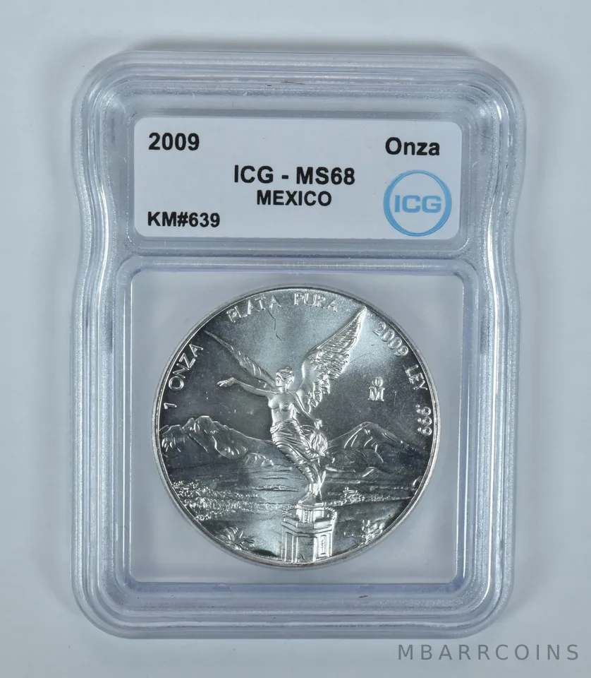 2009 Mo Mexico 1 Onza Silver Libertad MS68 ICG