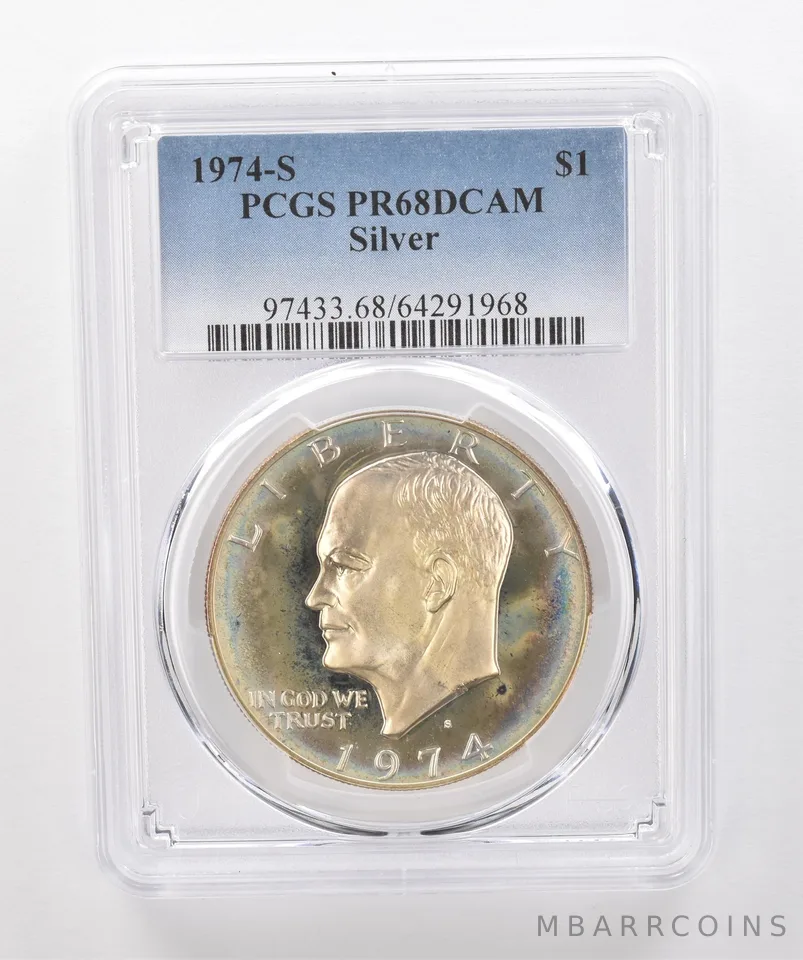 1974-S Eisenhower $1 Silver PR68 DCAM PCGS Beautiful Tone *1947