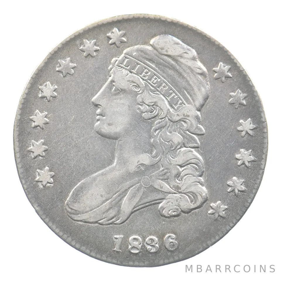1836 Capped Bust Half Dollar O-106A R3 *5045