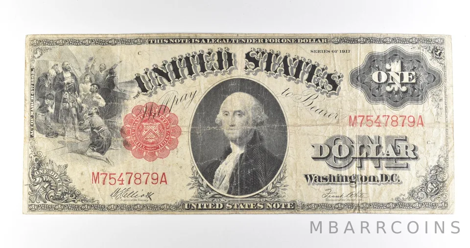 1917 $1 Legal Tender Large Note Red Seal *4531