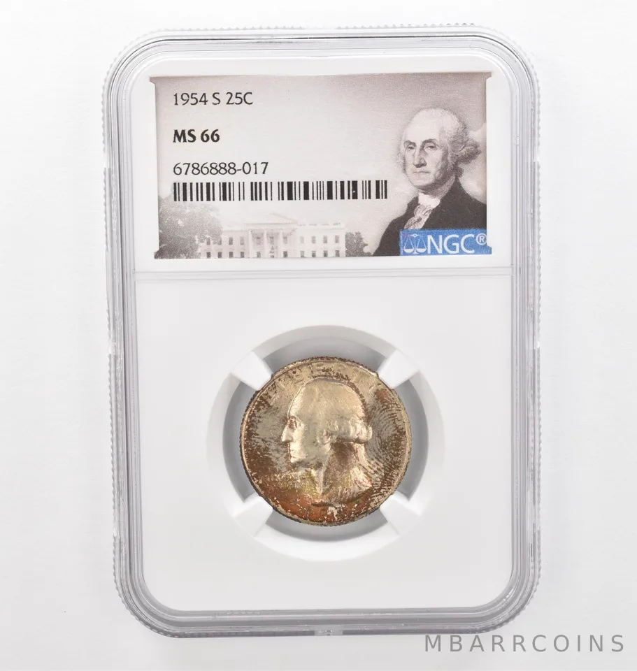 1954-S Washington Quarter MS66 NGC Beautiful Tone *2277