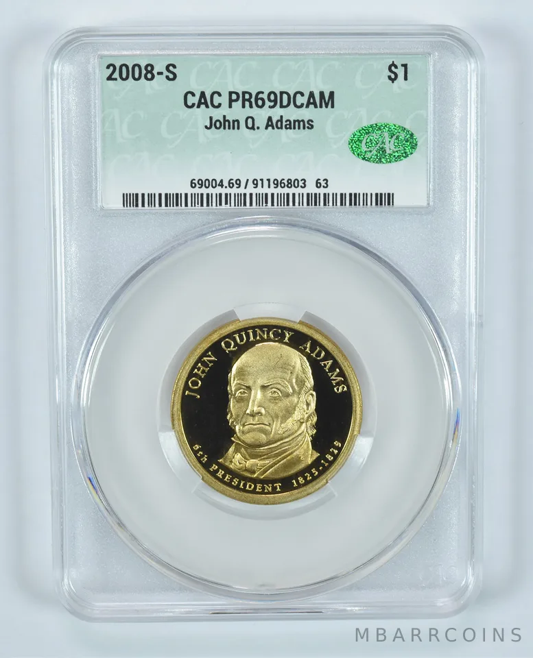 2008-S Presidential $1 John Q Adams PR69 DCAM CAC CACg