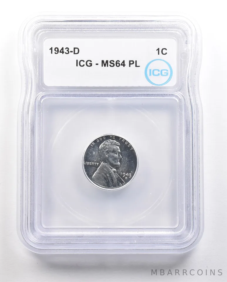 1943-D Lincoln Wheat Cent MS64 PL ICG *6444