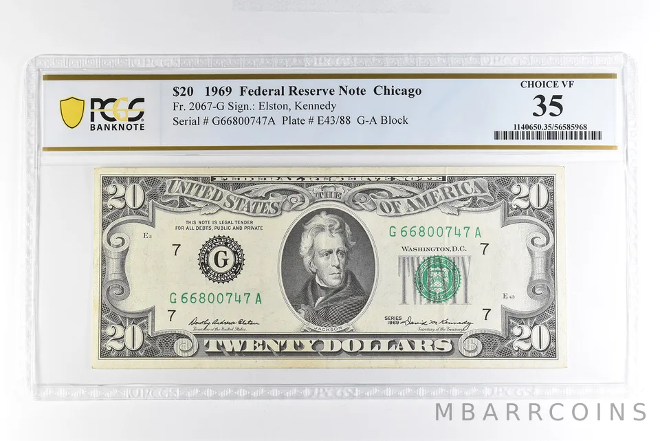 1969 $20 Chicago IL FRN Fr#2067-G Choice VF 35 PCGS *4990
