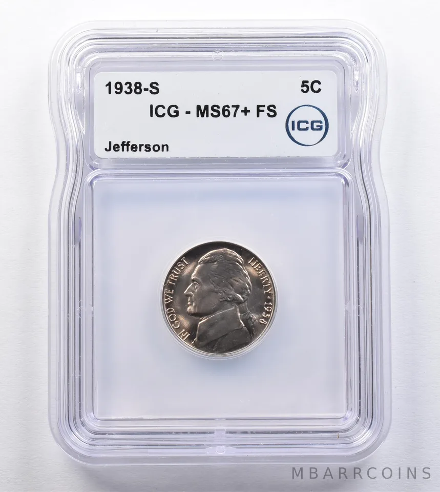 1938-S Jefferson Nickel MS67+ FS ICG *2035