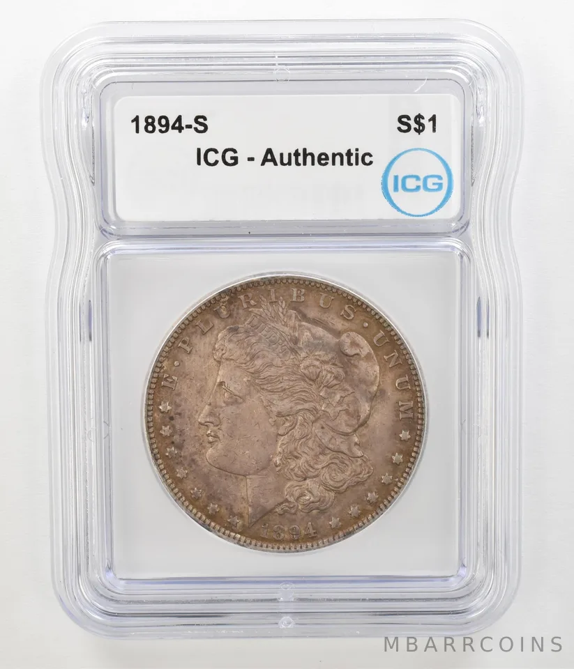 1894-S Morgan Silver Dollar Authentic ICG Beautiful Tone *4542