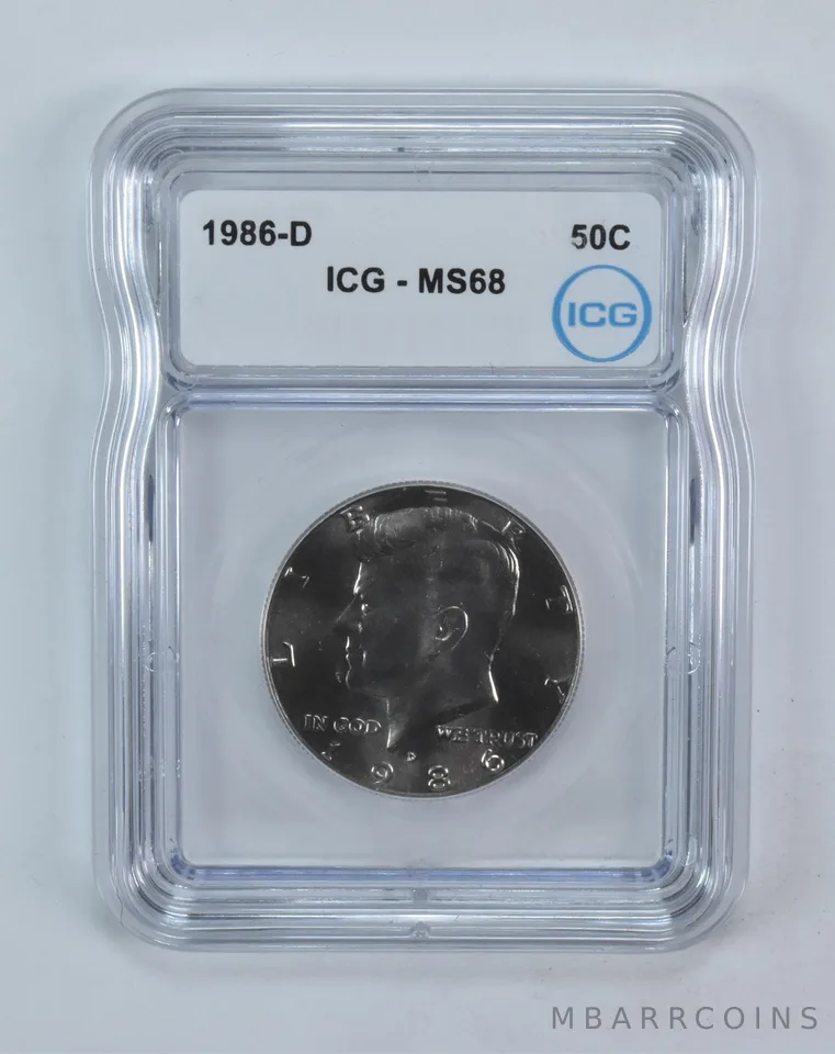 1986-D Kennedy Half Dollar MS68 ICG