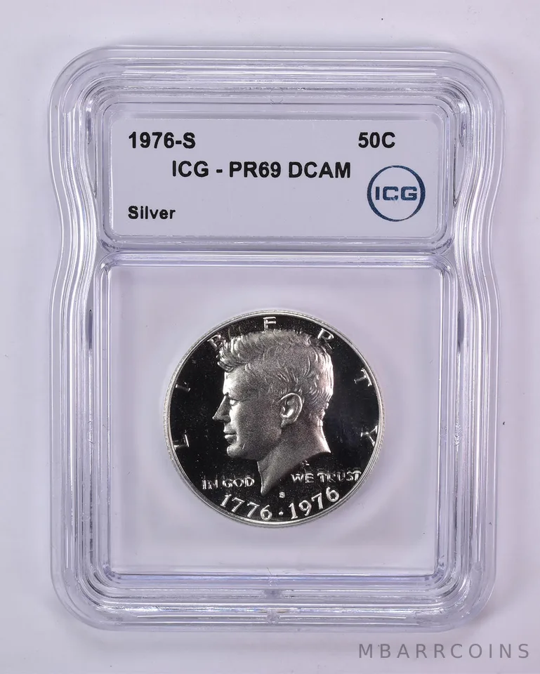 1976-S Kennedy Half Dollar Silver PR69 DCAM ICG