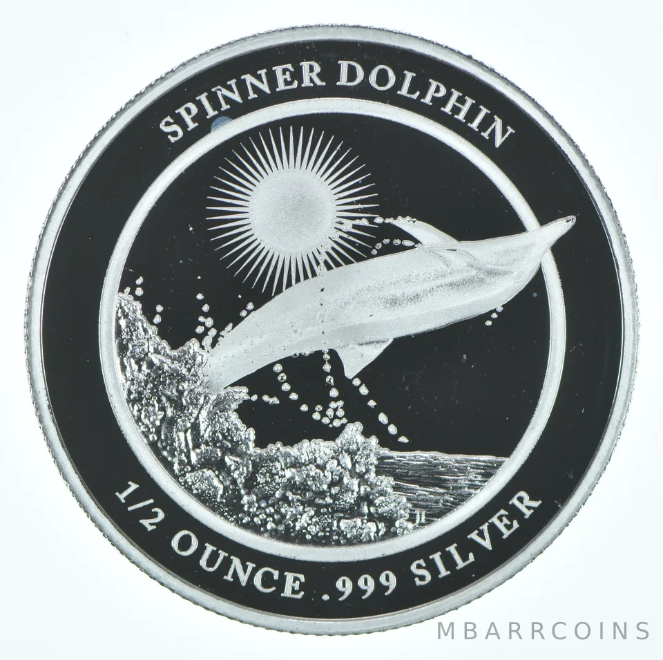 2022 Niue 1 Dollar Silver Spinner Dolphin 1/2 Oz