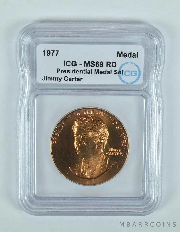 (1977) Presidential Medal Set Jimmy Carter MS69 RD ICG