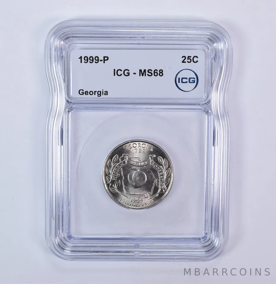 1999-P Washington State Quarter Georgia MS68 ICG