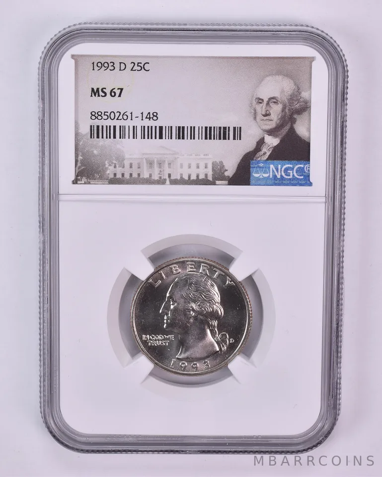 1993-D Washington Quarter MS67 NGC Special Label