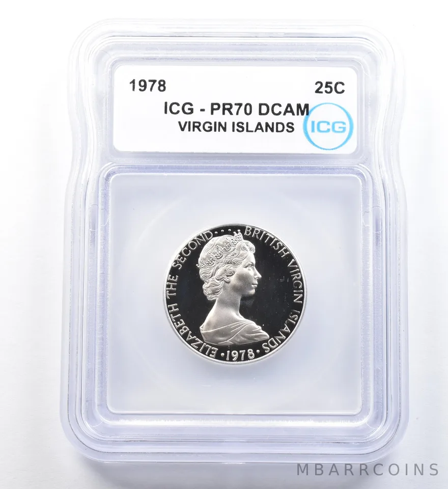 1978 Virgin Islands 25 Cents PR70 DCAM ICG *1128