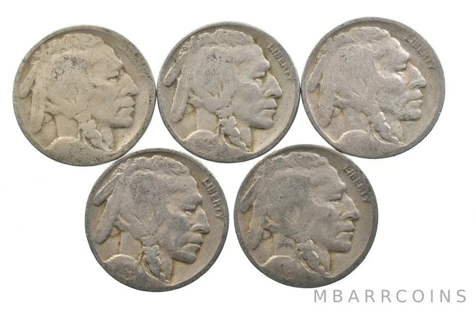 BETTER Worn Date 1929-S Worn Date 1929-D 1929-D Buffalo Nickel Collection *153