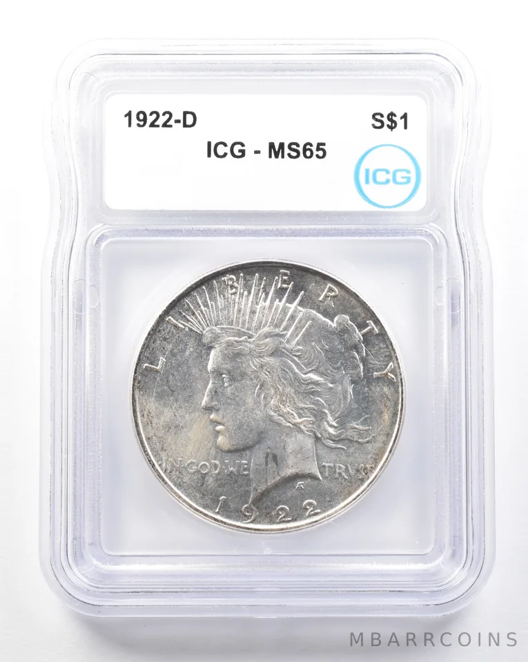1922-D Peace Silver Dollar MS65 ICG a0732