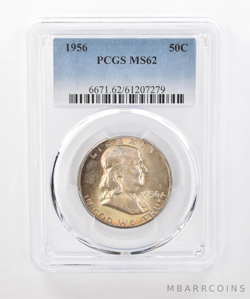 1956 Franklin Half Dollar MS62 PCGS Beautiful Tone *1445