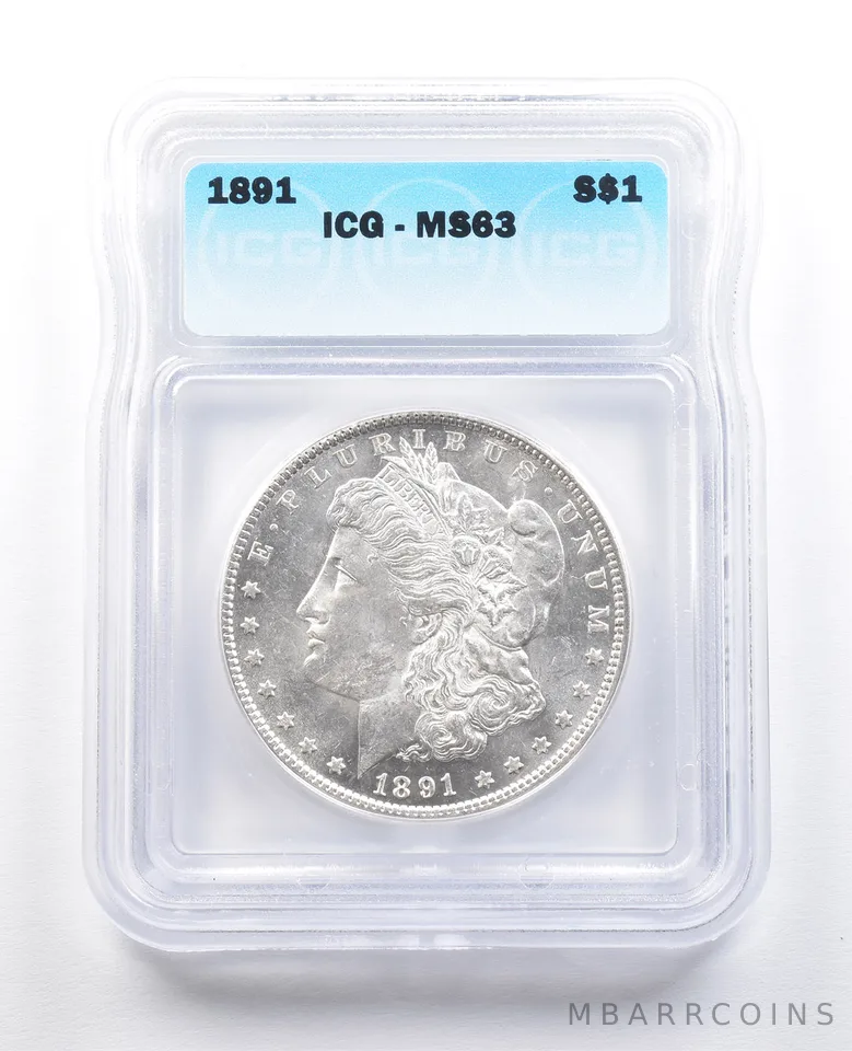 1891 Morgan Silver Dollar MS63 ICG *7463