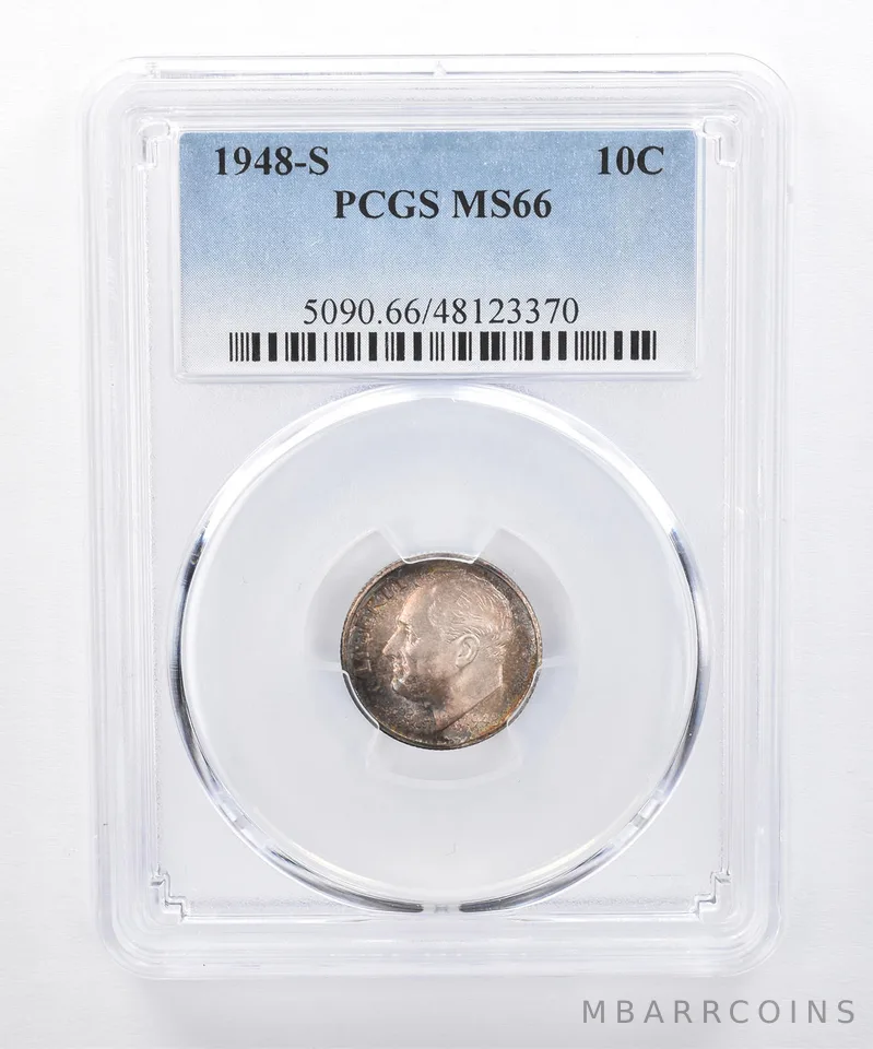 1948-S Roosevelt Dime MS66 PCGS Beautiful Tone *8374