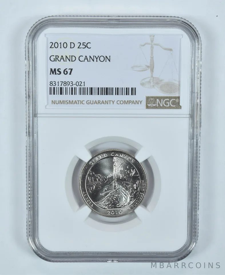 2010-D Washington Quarter ATB Grand Canyon America The Beautiful MS67 NGC