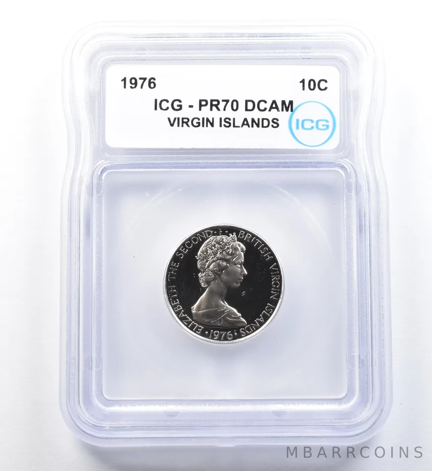 1976 Virgin Islands 10 Cents PR70 DCAM ICG a1132