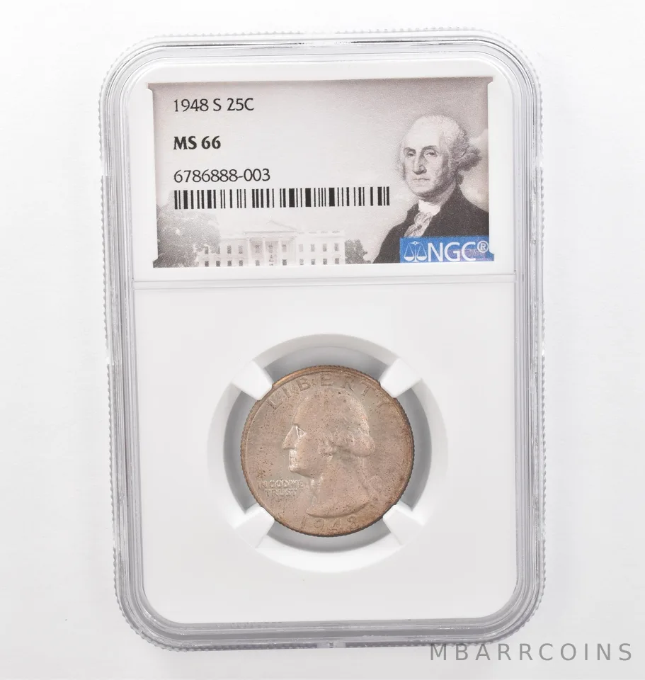 1948-S Washington Quarter MS66 NGC Beautiful Tone *2294