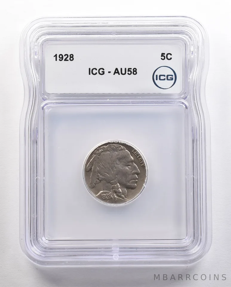 1928 Indian Head Buffalo Nickel AU58 ICG *4428