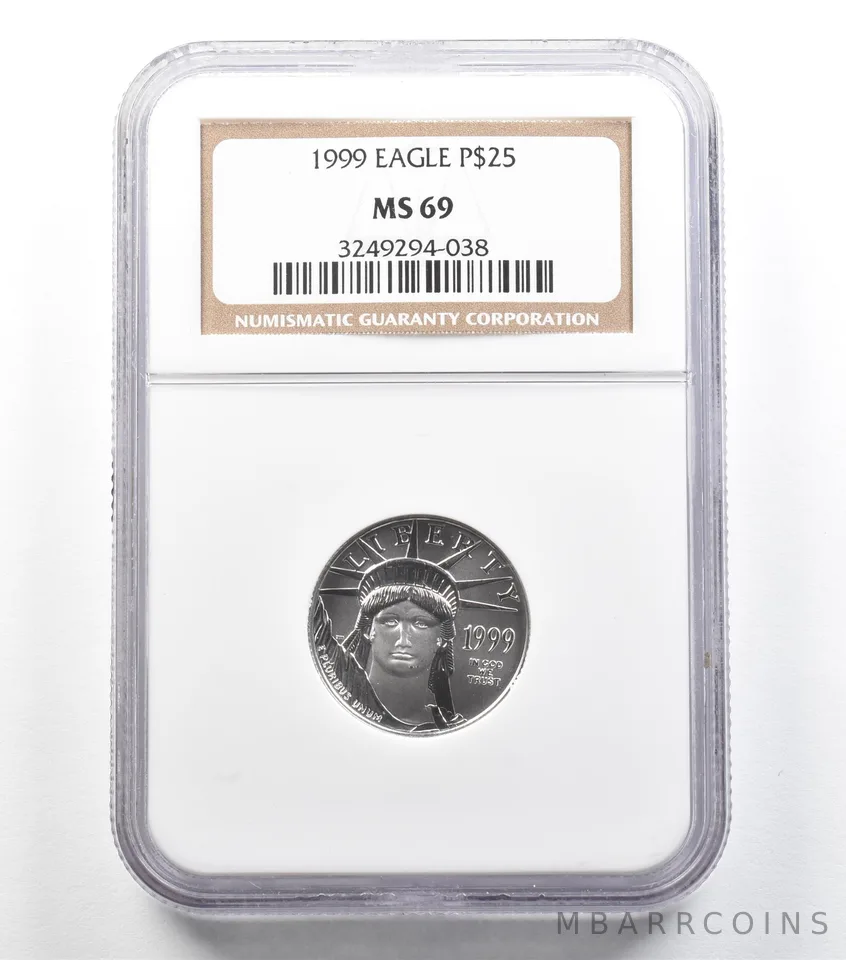 1999 $25 American Platinum Eagle 1/4 Oz Platinum MS69 NGC *5632