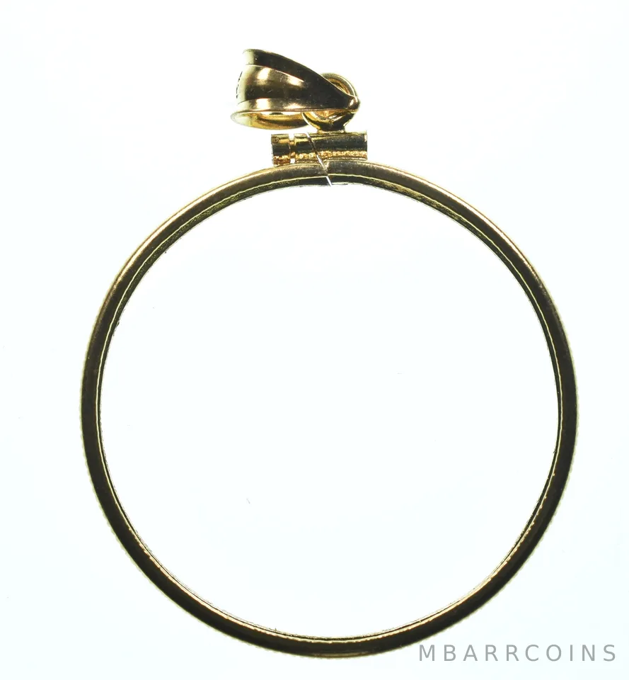 14K 32mm Gold Filled 1 Oz China Panda Coin Bezel Pendant Frame Edge *1442