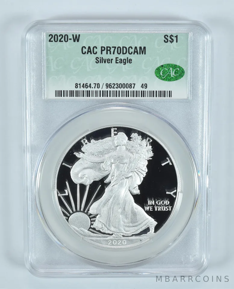 2020-W American Silver Eagle PR70 DCAM CAC CACg