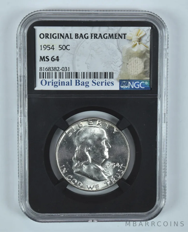 1954 Franklin Half Dollar Original Bag Fragment MS64 NGC