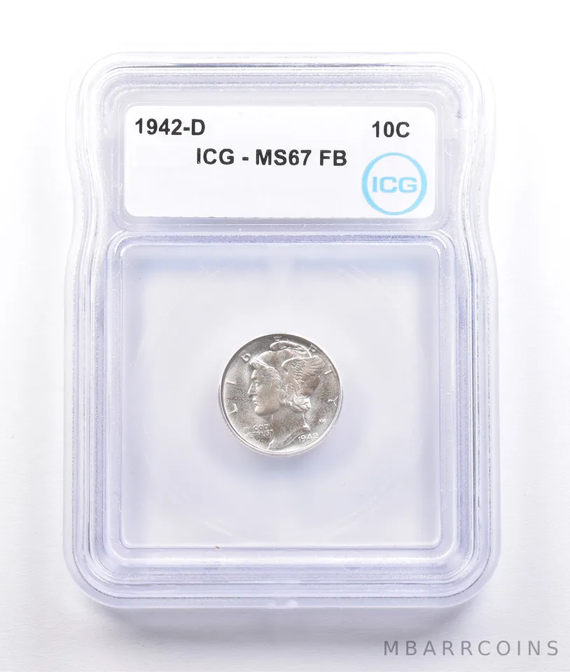1942-D Mercury Dime MS67 FB ICG *6888