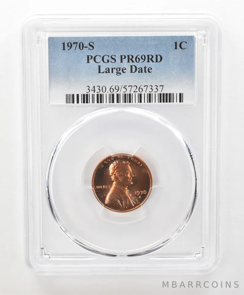 1970-S Lincoln Memorial Cent Large Date PR69 RD PCGS Beautiful Tone *6668