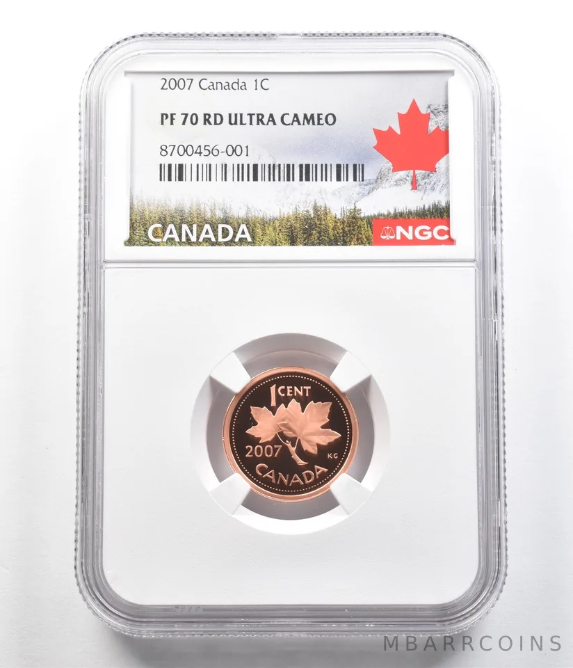 2007 Canada 1 Cent PF70 RD UCAM NGC Canada Label