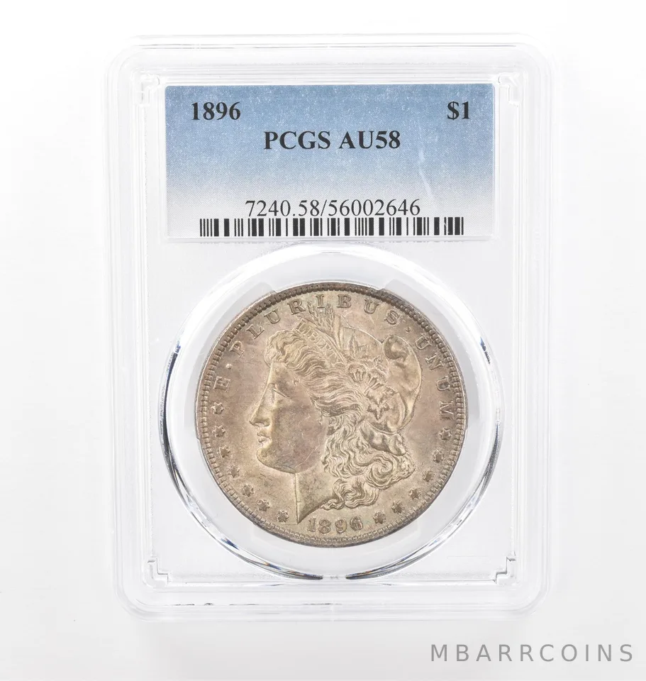 1896 Morgan Silver Dollar AU58 PCGS Beautiful Tone *2092