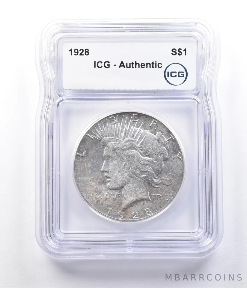 1928 Peace Silver Dollar Authentic ICG *2888