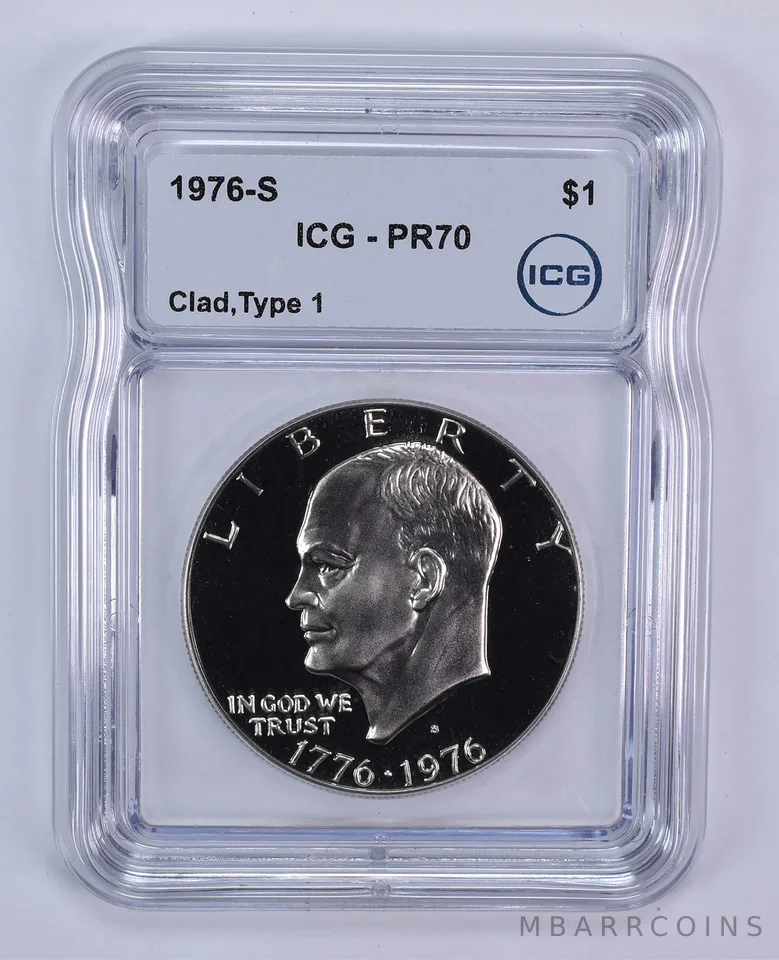 1976-S Eisenhower $1 Type 1 CLAD PR70 ICG