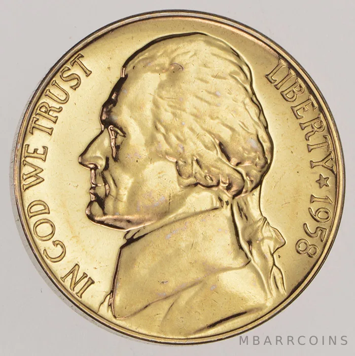 1958 Jefferson Nickel Proof
