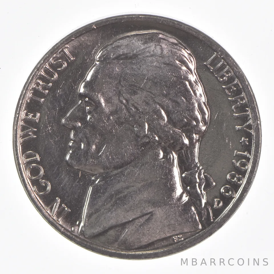 1986-D Jefferson Nickel Unc