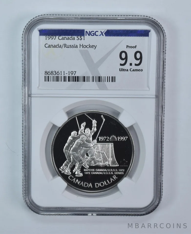 1997 Canada 1 Dollar Silver Canada/Russia Hockey Proof 9.9 UCAM NGC X NGCX