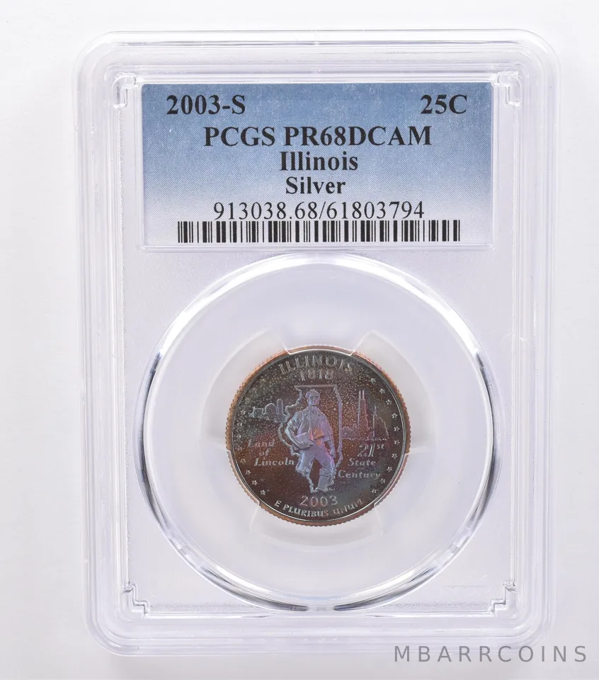 2003-S Washington State Quarter Illinois Silver PR68 DCAM PCGS Nice Tone *8778