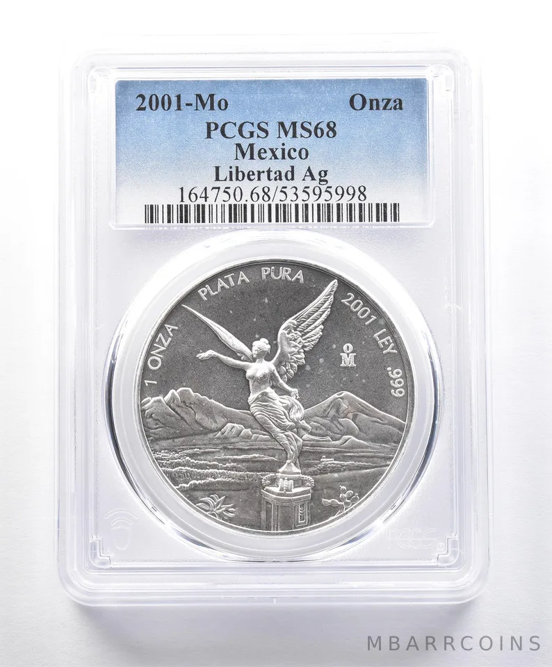 2001 Mo Mexico Onza Silver Libertad MS68 PCGS *4162