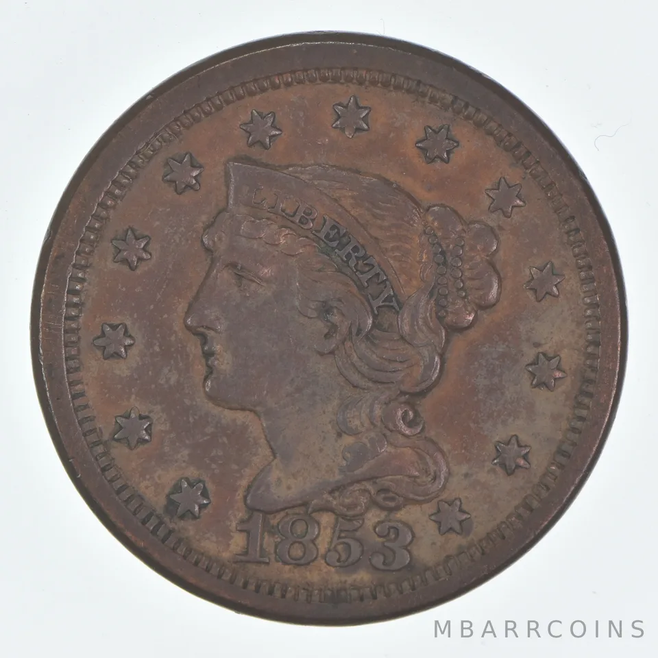 1853 Braided Hair Large Cent *7969