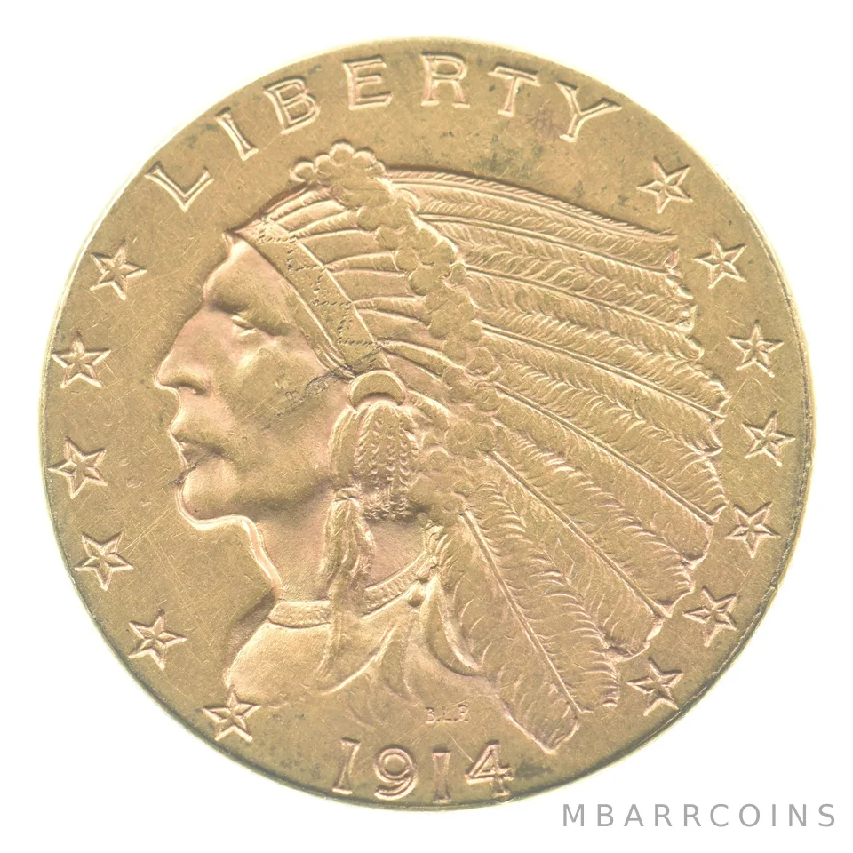 1914 $2.50 Indian Head Gold Quarter Eagle *5885