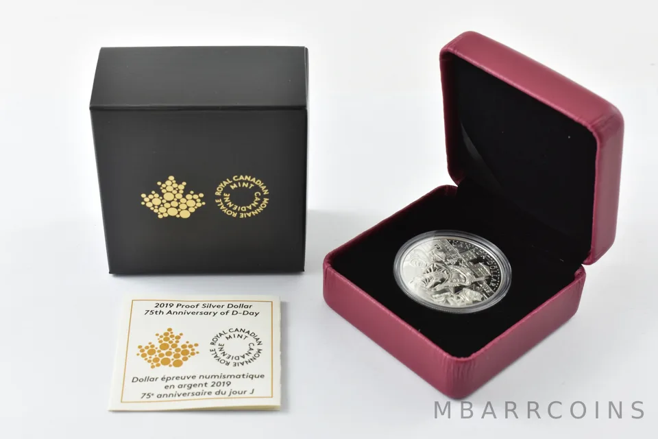 2019 Canada Silver Dollar 75th Anniversary D-Day Proof W/ OGP a4345