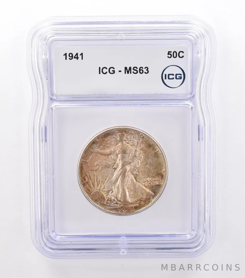 1941 Walking Liberty Half Dollar MS63 ICG Beautiful Tone *9213