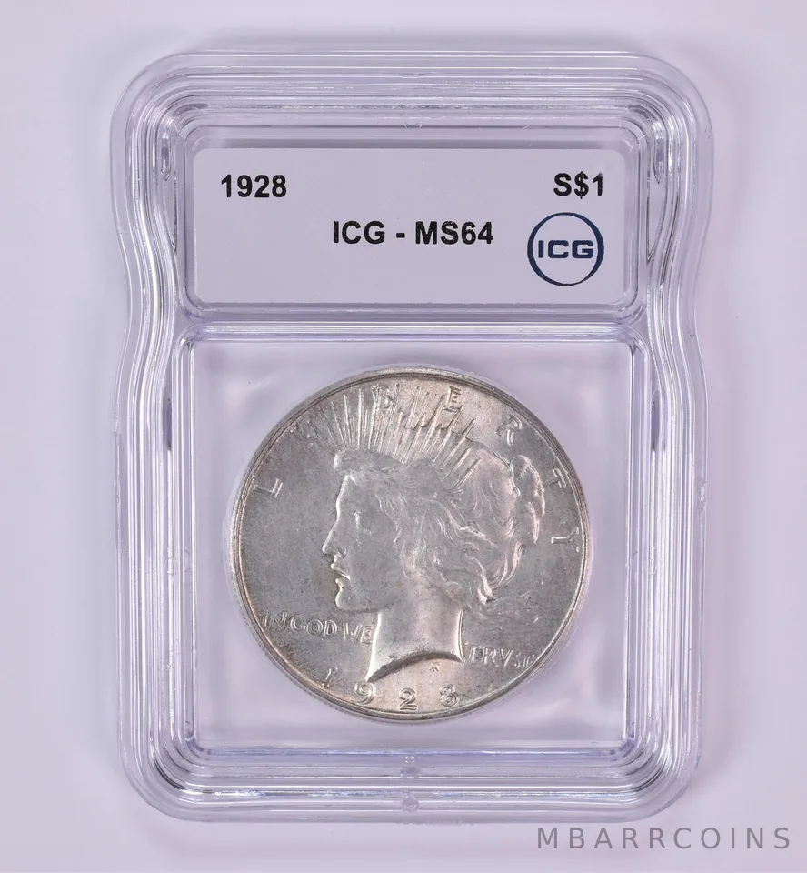 1928 Peace Silver Dollar MS64 ICG a1775