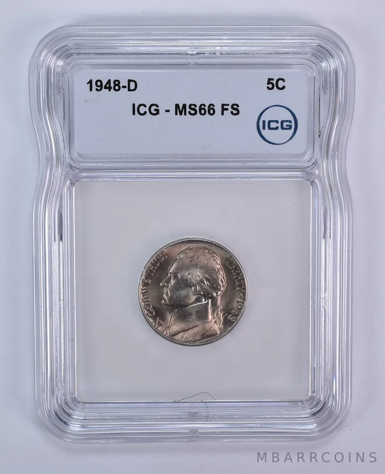 1948-D Jefferson Nickel MS66 FS ICG